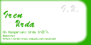 iren urda business card